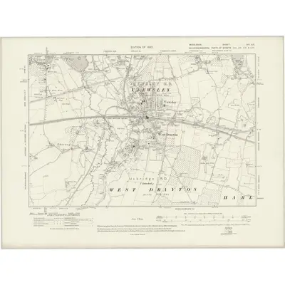 1912 Map of Middlesex XIV.SE, 1920 Print
