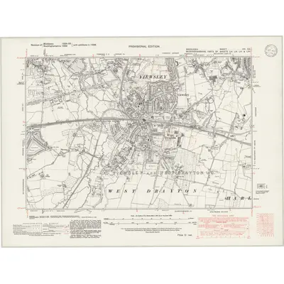 1938 Map of Middlesex XIV.SE, 1946 Print