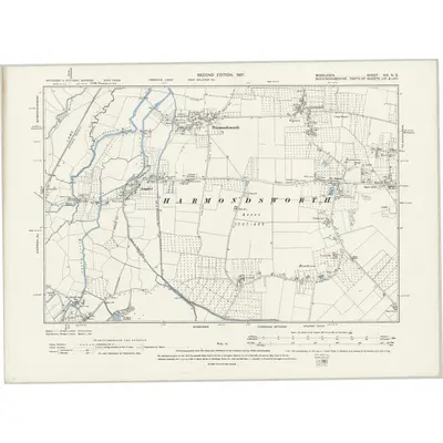 1894 Map of Middlesex XIX.NE, 1897 Print