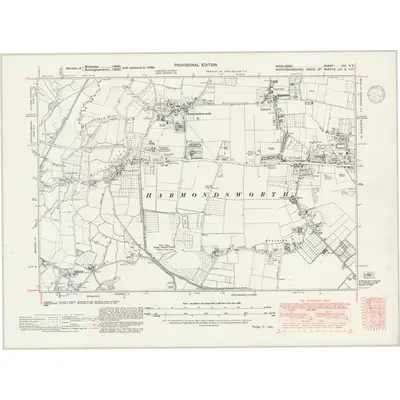 1938 Map of Middlesex XIX.NE, 1946 Print