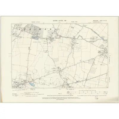 1894 Map of Middlesex XIX.SE, 1897 Print