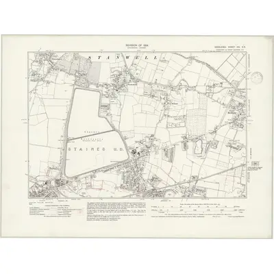 1934 Map of Middlesex XIX.SE, 1938 Print