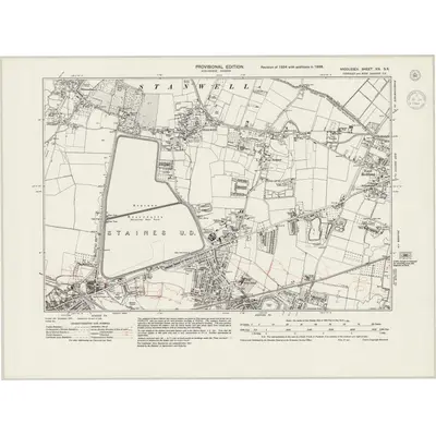 1938 Map of Middlesex XIX.SE, 1944 Print