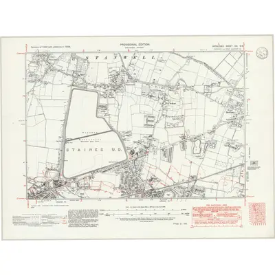 1938 Map of Middlesex XIX.SE, 1946 Print