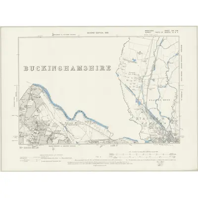 1894 Map of Middlesex XIX.SW, 1899 Print