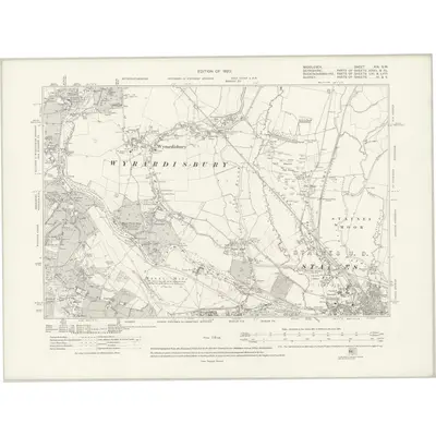 1912 Map of Middlesex XIX.SW, 1920 Print