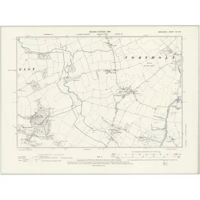 1894 Map of Middlesex XV.NW, 1897 Print