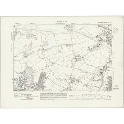 1935 Map of Middlesex XV.NW, 1938 Print