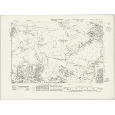 1938 Map of Middlesex XV.NW, 1944 Print