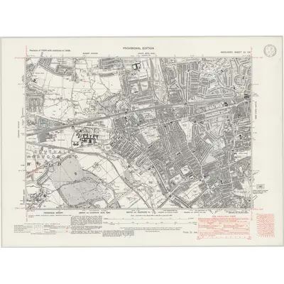 1938 Map of Middlesex XV.SE, 1946 Print
