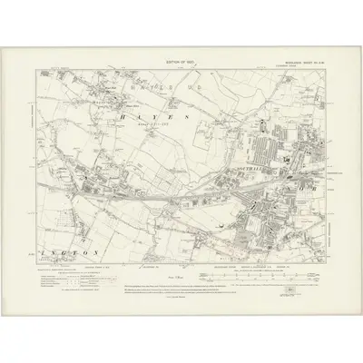 1912 Map of Middlesex XV.SW, 1920 Print
