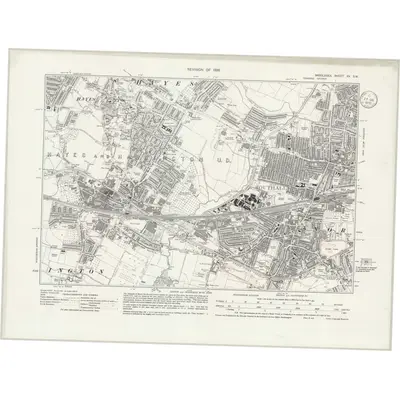 1935 Map of Middlesex XV.SW, 1939 Print