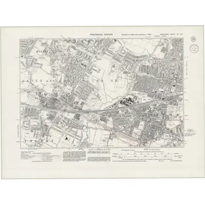 1938 Map of Middlesex XV.SW, 1944 Print