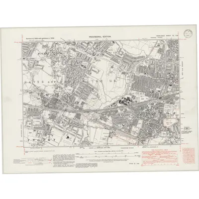 1938 Map of Middlesex XV.SW, 1945 Print