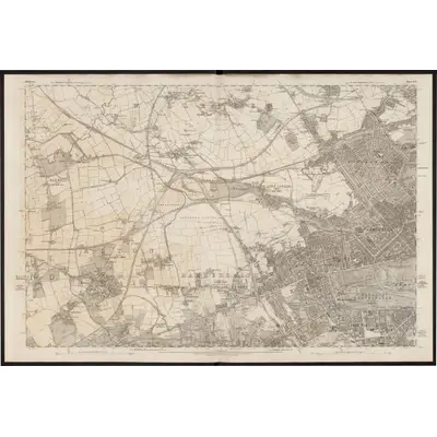 1866 Map of Middlesex XVI, 1874 Print