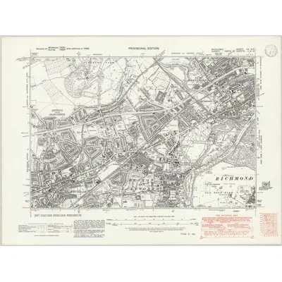 1938 Map of Middlesex XX.NE, 1947 Print
