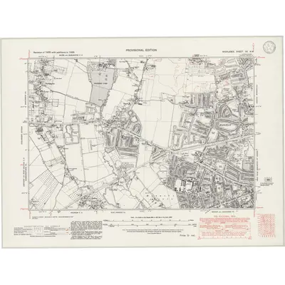 1938 Map of Middlesex XX.NW, 1946 Print