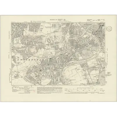 1934 Map of Middlesex XX.SE, 1939 Print