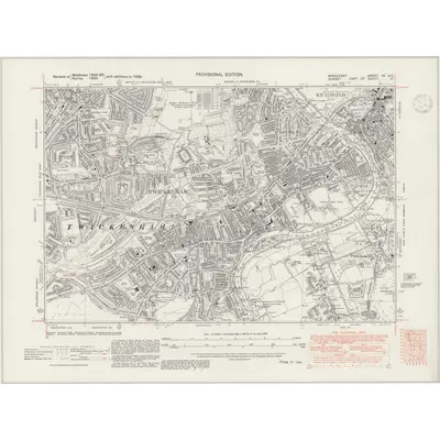 1938 Map of Middlesex XX.SE, 1947 Print