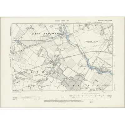 1894 Map of Middlesex XX.SW, 1897 Print