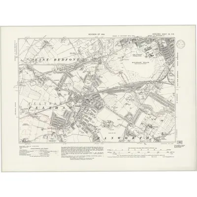 1934 Map of Middlesex XX.SW, 1938 Print