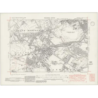 1938 Map of Middlesex XX.SW, 1945 Print