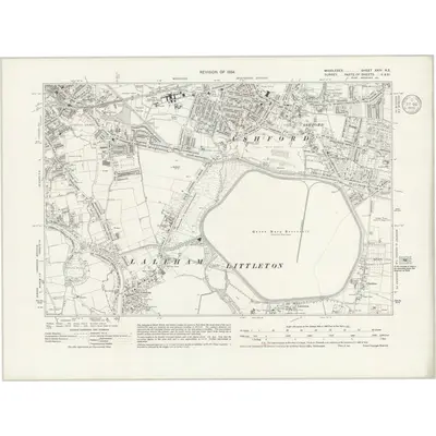 1934 Map of Middlesex XXIV.NE, 1939 Print