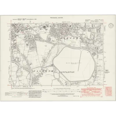 1938 Map of Middlesex XXIV.NE, 1947 Print