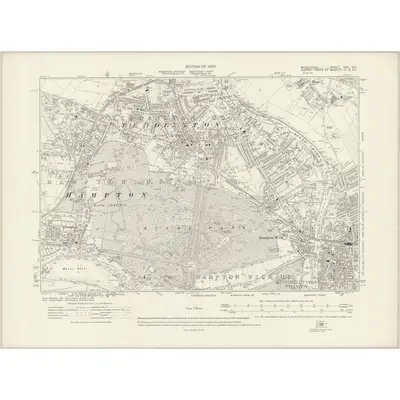1912 Map of Middlesex XXV.NE, 1920 Print