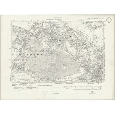 1912 Map of Middlesex XXV.NE, 1932 Print