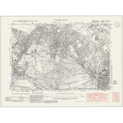 1938 Map of Middlesex XXV.NE, 1947 Print