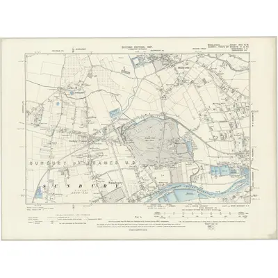 1894 Map of Middlesex XXV.NW, 1897 Print
