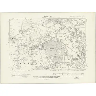 1912 Map of Middlesex XXV.NW, 1920 Print
