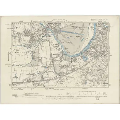 1894 Map of Middlesex XXV.SE, 1898 Print