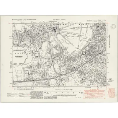 1938 Map of Middlesex XXV.SE, 1947 Print