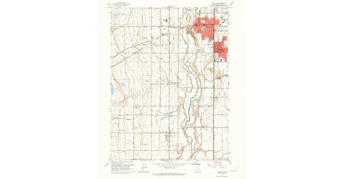 Midvale Map 1963 Map of Midvale, West Jordan, UT — High-Res | Pastmaps