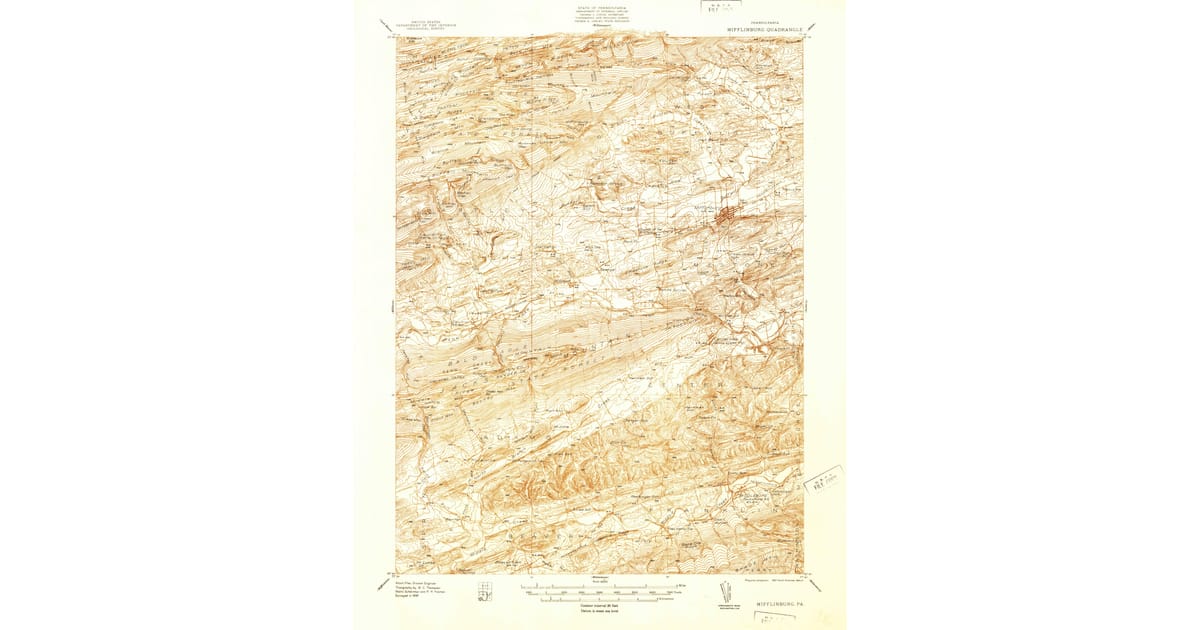 Old Maps of Middleburg PA for - Mifflinburg Union County Pa Usgs Topo 1938 Og 1200x630 