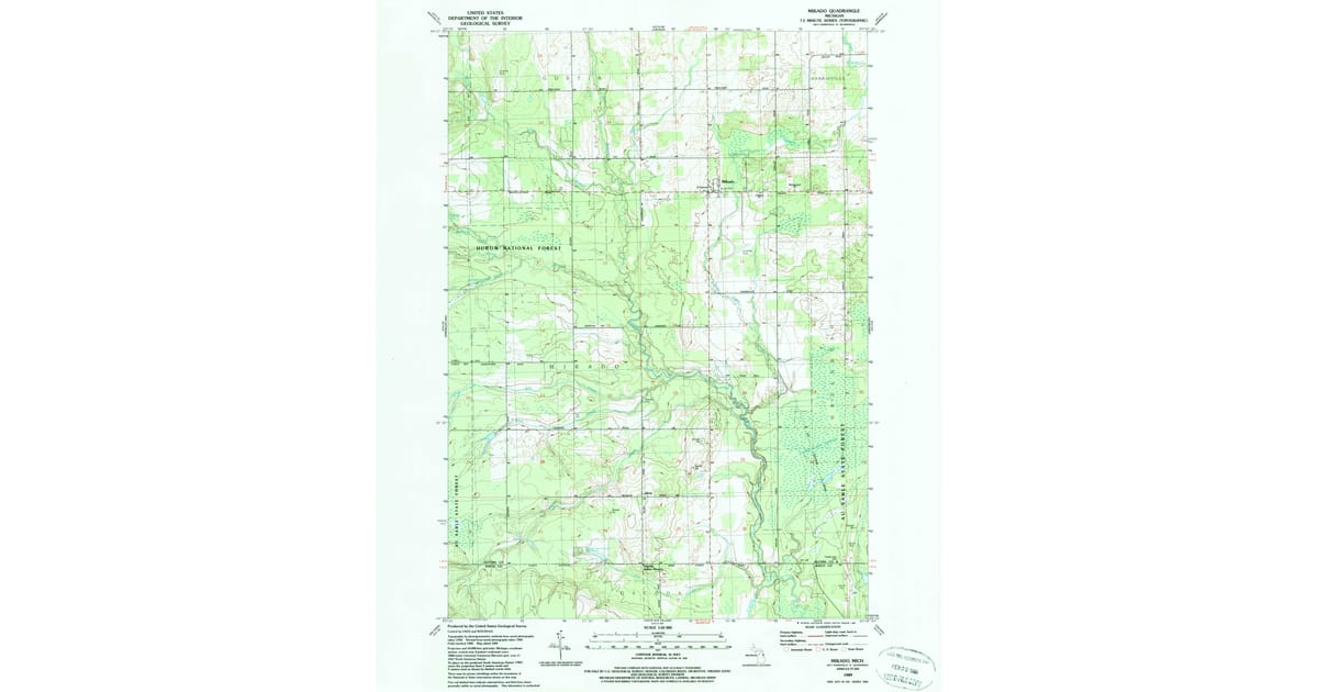 1989 Map of Mikado, Alcona County, MI — High-Res | Pastmaps