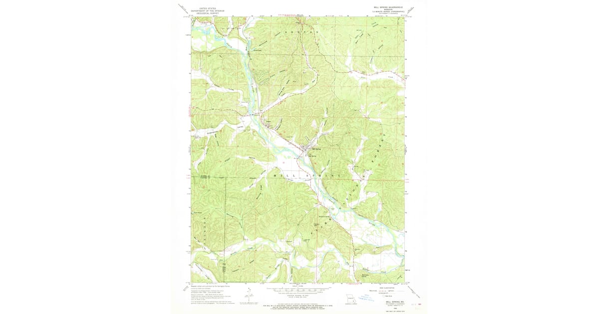 1968 Map of Mill Spring, MO — High-Res | Pastmaps