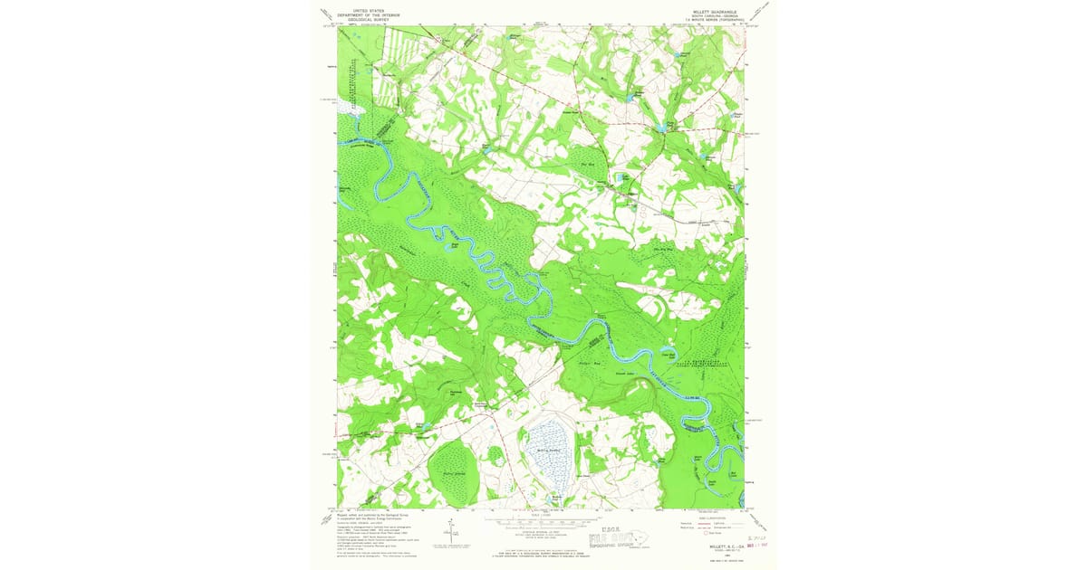 Martin Sc Map 1964 Map of Millett, Allendale County, SC — High-Res | Pastmaps