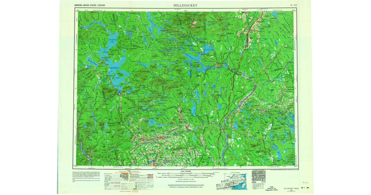 1950s Maps of Exeter ME Pastmaps - Millinocket Penobscot County Me Usgs Topo 1954 P1968 Og 1200x630 