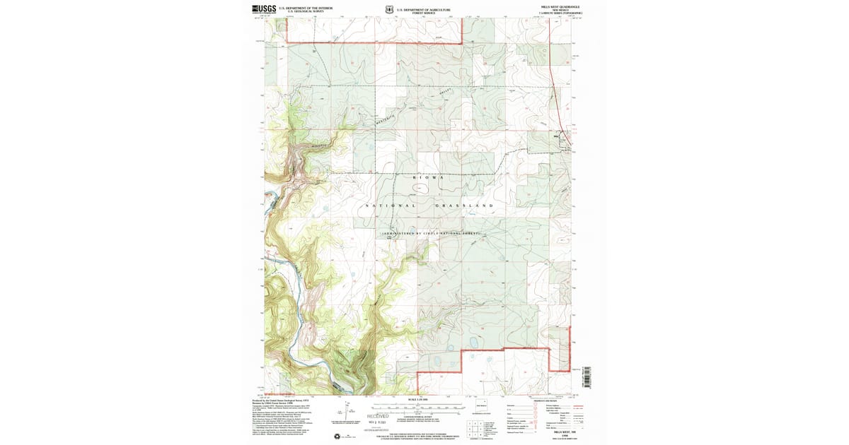 1998 Map of Mills West, Harding County, NM — High-Res | Pastmaps