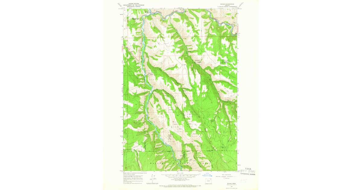Minam Rams Map 1964 Map of Minam, Wallowa County, OR — High-Res | Pastmaps