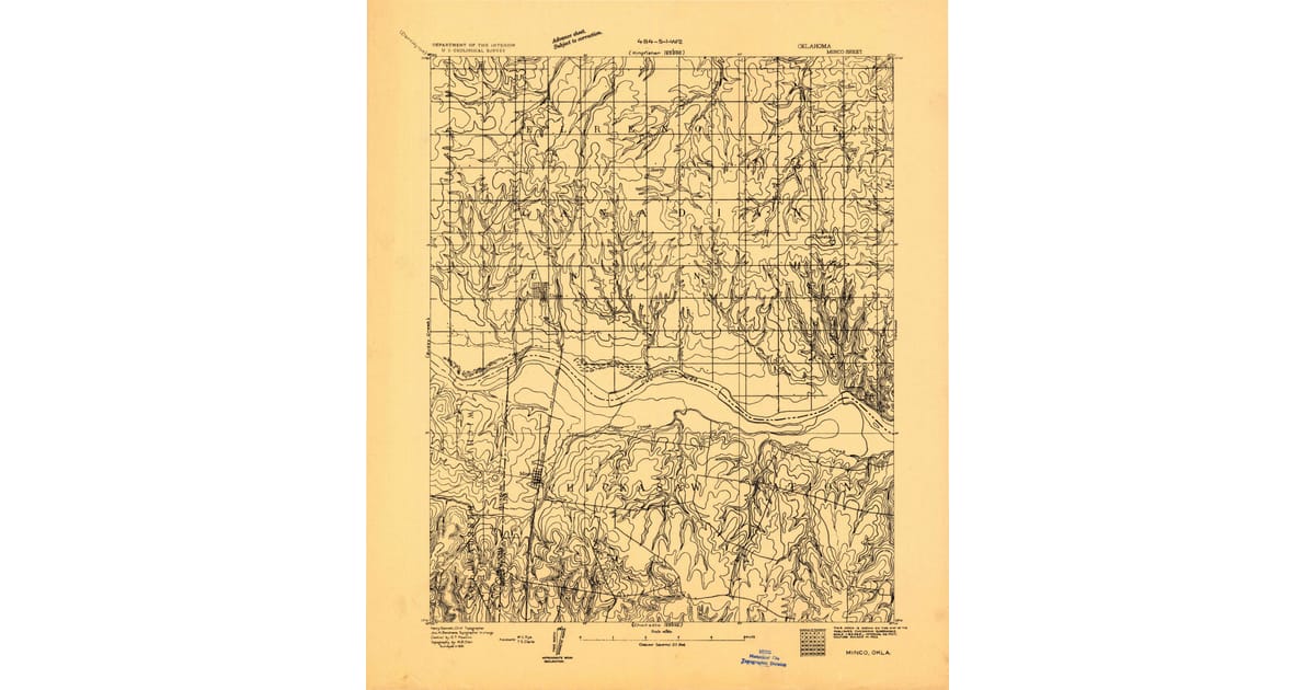 Old Maps of Settler 39 s Ridge Oklahoma - Minco Canadian County Ok Usgs Topo 1893 Og 1200x630