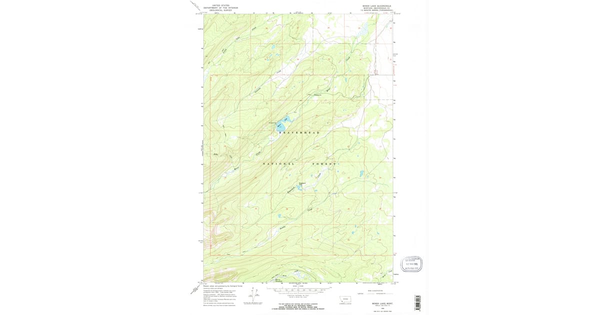 Beaverhead Spring 1966 Map of Miner Lake, Beaverhead County, MT — High-Res | Pastmaps