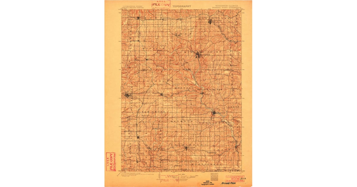 Old Maps of Hazel Green WI for - Mineral Point Lafayette County Wi Usgs Topo 1902 Og 1200x630 