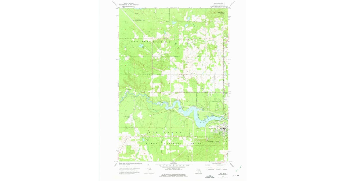1972 Map of Mio, MI — High-Res | Pastmaps