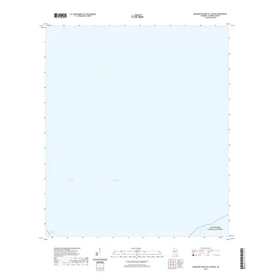2020 Map of Mississippi Sound (All Water), 2020 Print