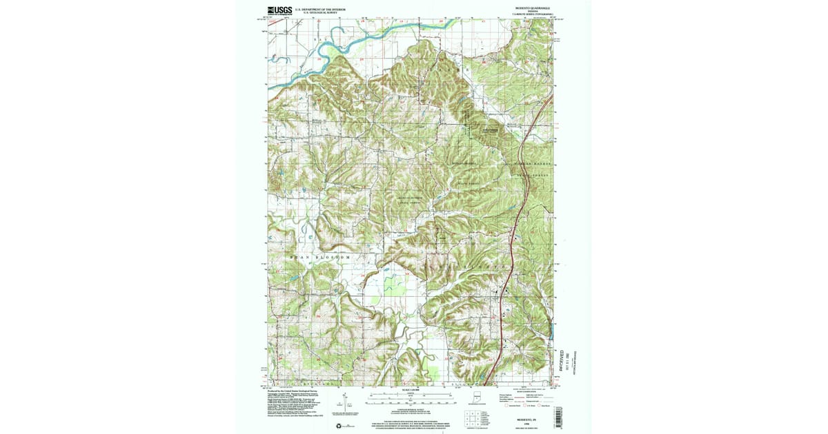 1990s Maps of Modesto IN Pastmaps - Modesto Monroe County In Usgs Topo 1998 P2002 Og 1200x630