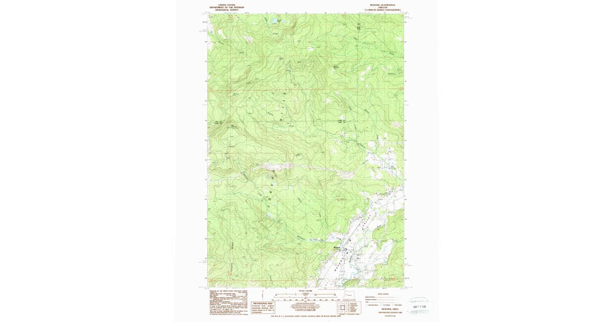1988 Map of Mohawk, OR — High-Res | Pastmaps